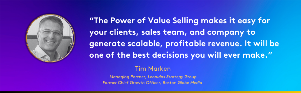 book testimonial for power of value selling with man's picture