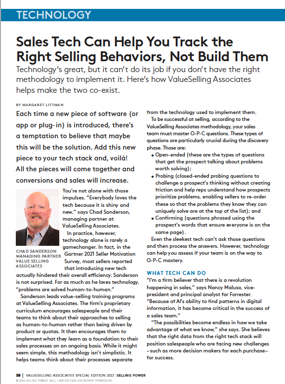 image of article from sales training expert Chad Sanderson