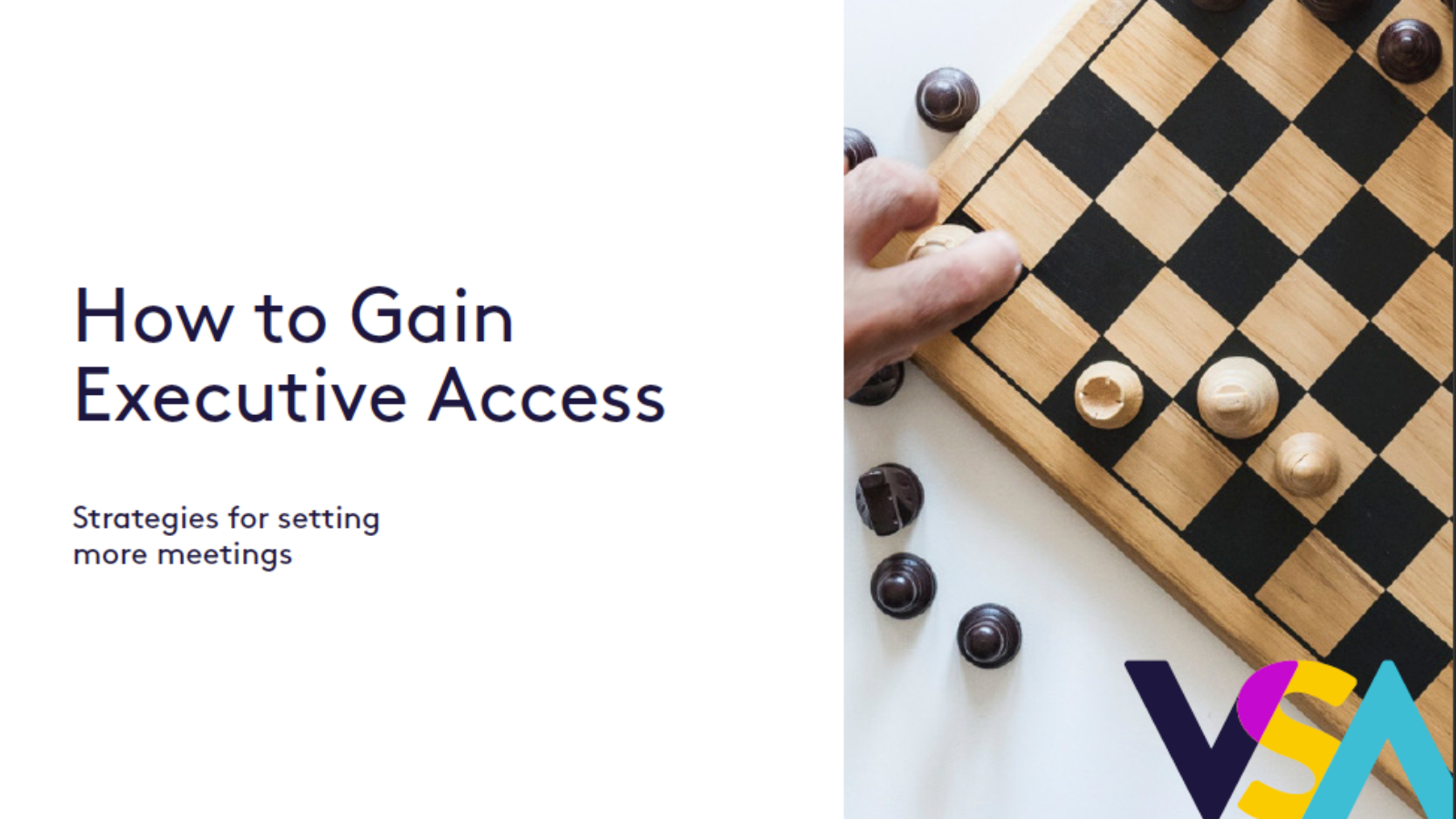 ebook cover with chess board on how salespeople can gain executive access